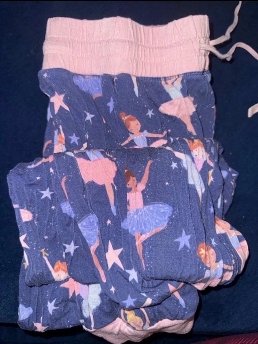 Little Sleepies Navy and Pink Ballerina Print Pajama Pants